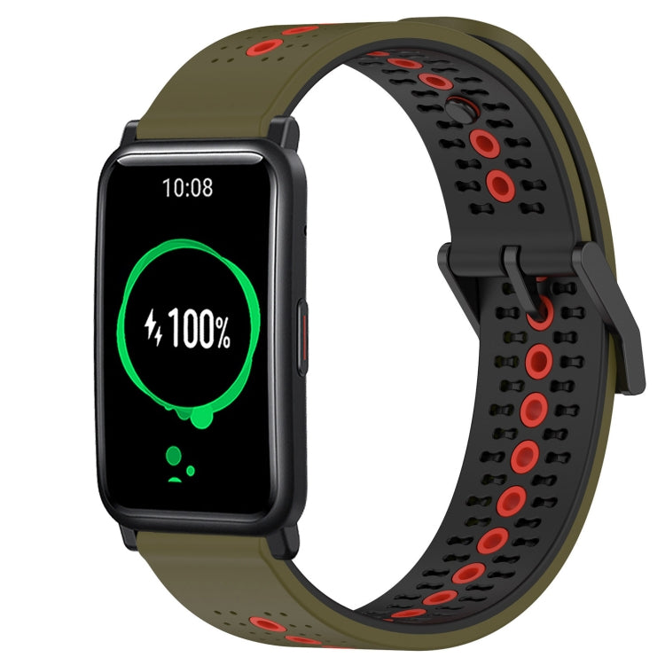 For Honor Watch ES 20mm Tricolor Breathable Silicone Watch Band