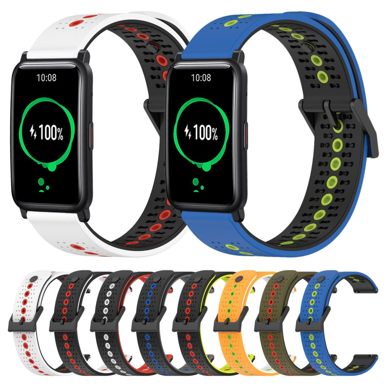 For Honor Watch ES 20mm Tricolor Breathable Silicone Watch Band