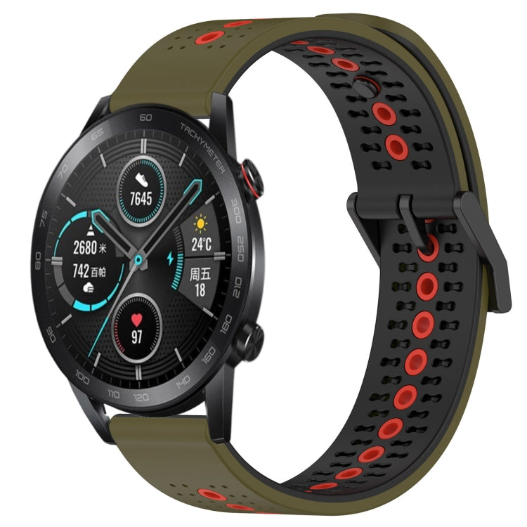 For Honor Magic Watch2 42mm 20mm Tricolor Breathable Silicone Watch Band