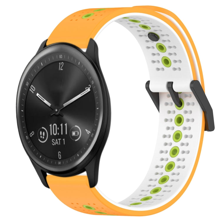 For Garmin Vivomove Sport 20mm Tricolor Breathable Silicone Watch Band