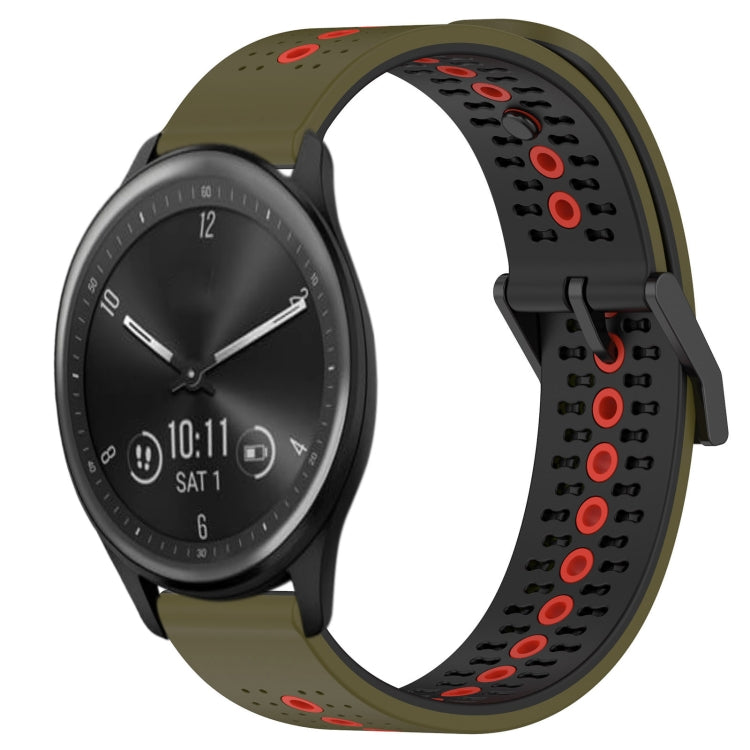 For Garmin Vivomove Sport 20mm Tricolor Breathable Silicone Watch Band