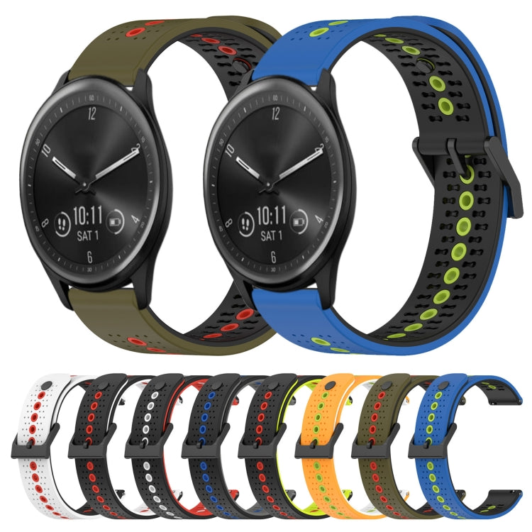 For Garmin Vivomove Sport 20mm Tricolor Breathable Silicone Watch Band
