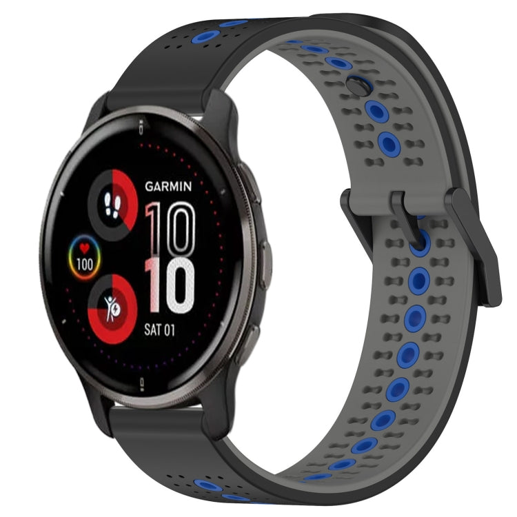 For Garmin Venu 2 Plus 20mm Tricolor Breathable Silicone Watch Band