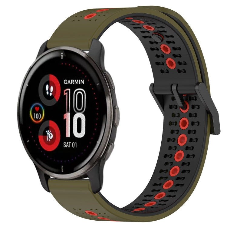 For Garmin Venu 2 Plus 20mm Tricolor Breathable Silicone Watch Band
