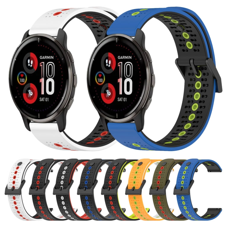 For Garmin Venu 2 Plus 20mm Tricolor Breathable Silicone Watch Band