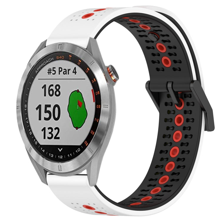 For Garmin Approach S40 20mm Tricolor Breathable Silicone Watch Band