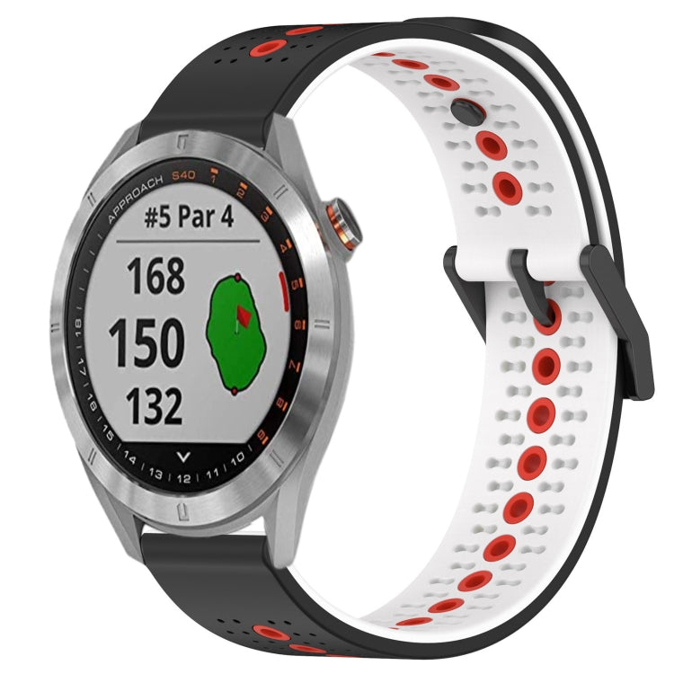 For Garmin Approach S40 20mm Tricolor Breathable Silicone Watch Band
