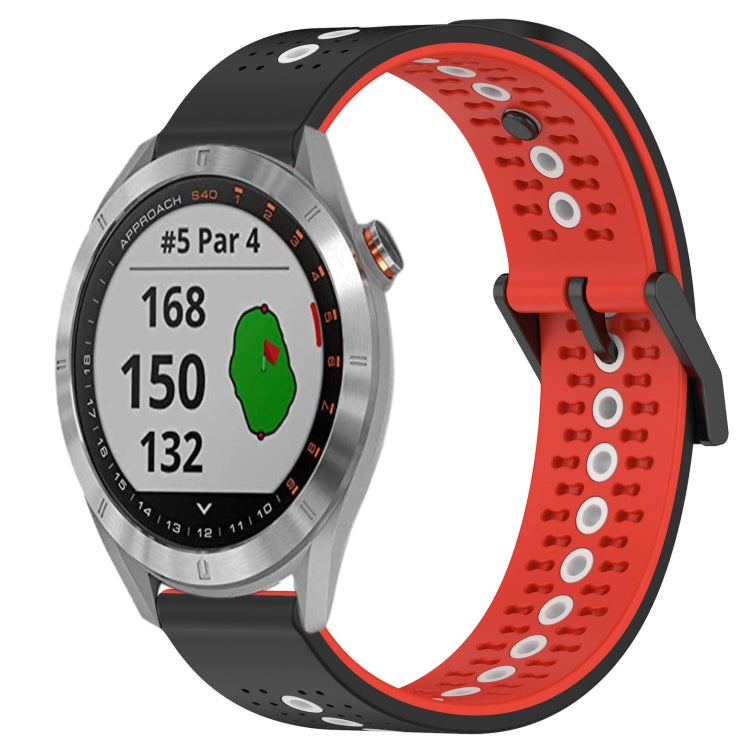 For Garmin Approach S40 20mm Tricolor Breathable Silicone Watch Band