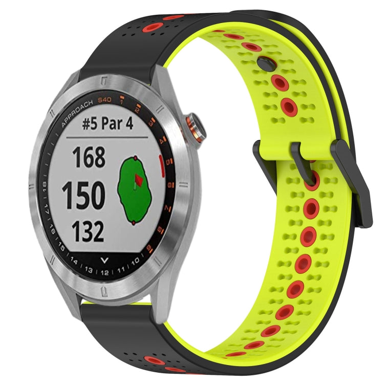 For Garmin Approach S40 20mm Tricolor Breathable Silicone Watch Band