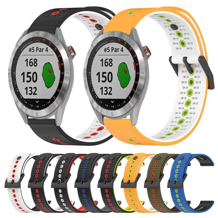 For Garmin Approach S40 20mm Tricolor Breathable Silicone Watch Band