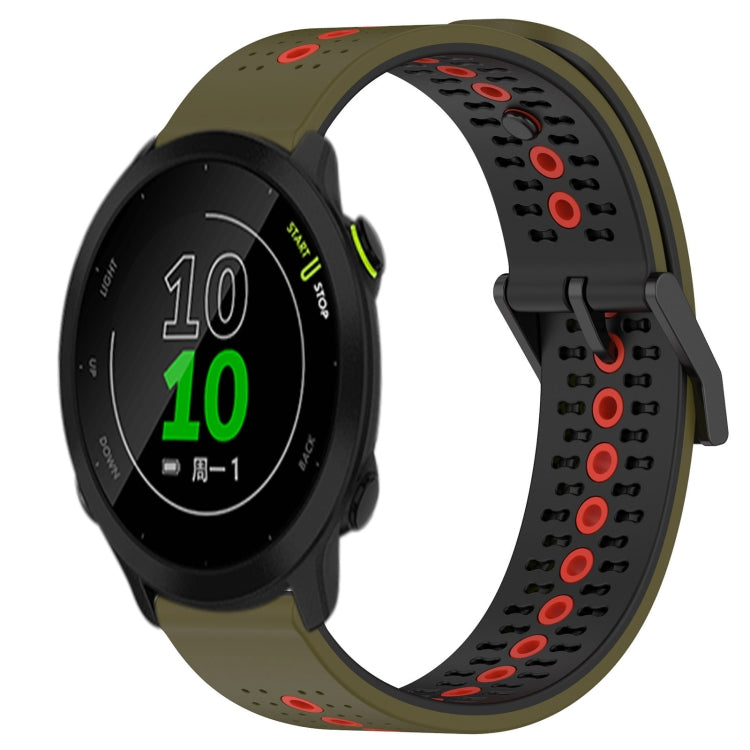 For Garmin Forerunner 158 20mm Tricolor Breathable Silicone Watch Band
