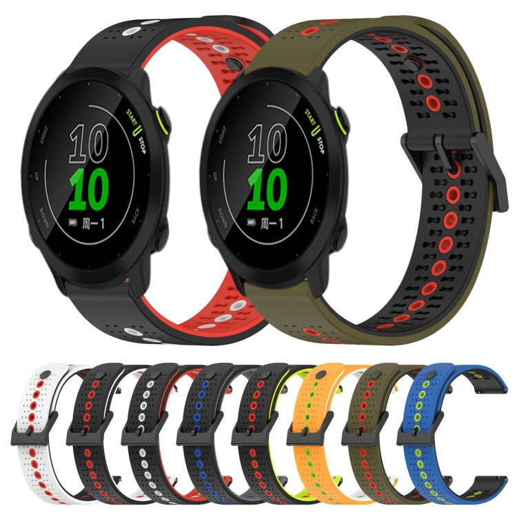 For Garmin Forerunner 158 20mm Tricolor Breathable Silicone Watch Band