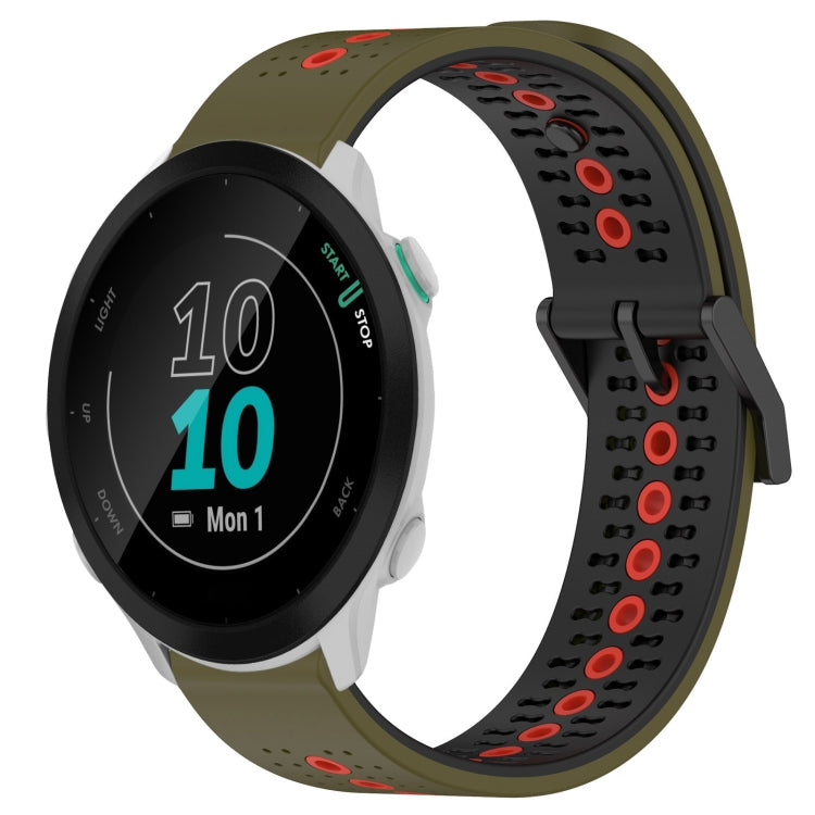 For Garmin Forerunner 55 20mm Tricolor Breathable Silicone Watch Band