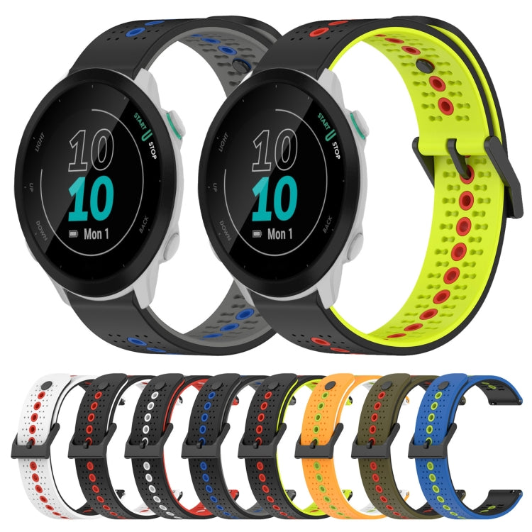 For Garmin Forerunner 55 20mm Tricolor Breathable Silicone Watch Band