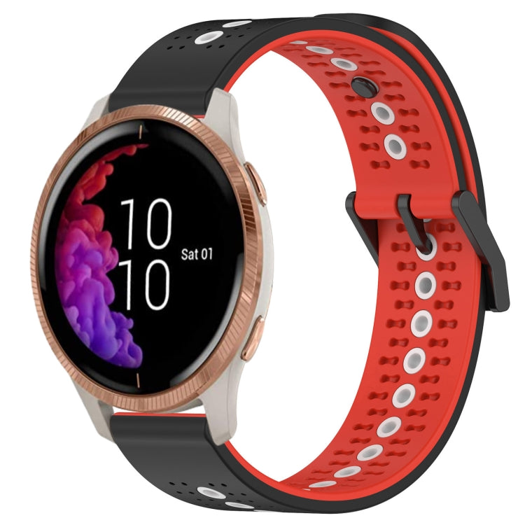 For Garmin Venu 20mm Tricolor Breathable Silicone Watch Band
