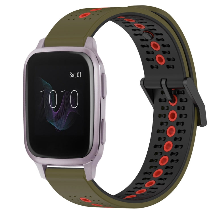 For Garmin Venu SQ 20mm Tricolor Breathable Silicone Watch Band