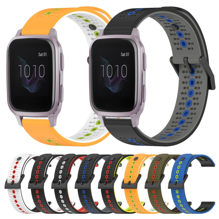 For Garmin Venu SQ 20mm Tricolor Breathable Silicone Watch Band