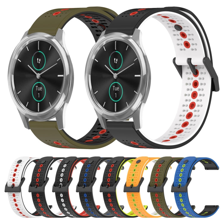 For Garminmove Luxe 20mm Tricolor Breathable Silicone Watch Band
