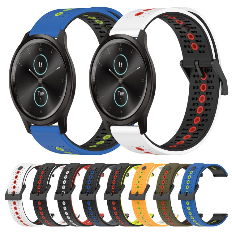 For Garmin Garminmove Style 20mm Tricolor Breathable Silicone Watch Band