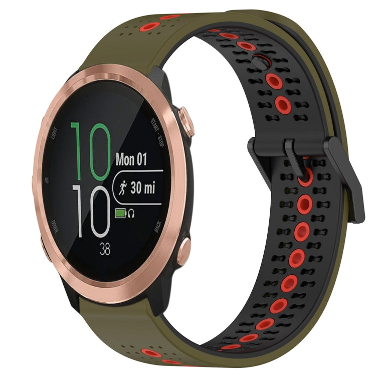For Garmin Forerunner 645 Music 20mm Tricolor Breathable Silicone Watch Band