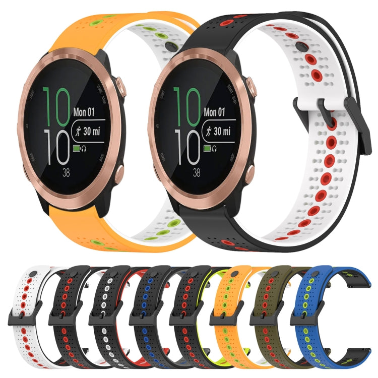 For Garmin Forerunner 645 Music 20mm Tricolor Breathable Silicone Watch Band