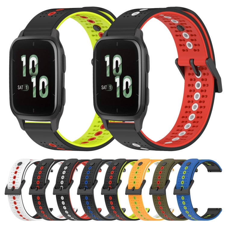 For Garmin Forerunner Sq2 20mm Tricolor Breathable Silicone Watch Band