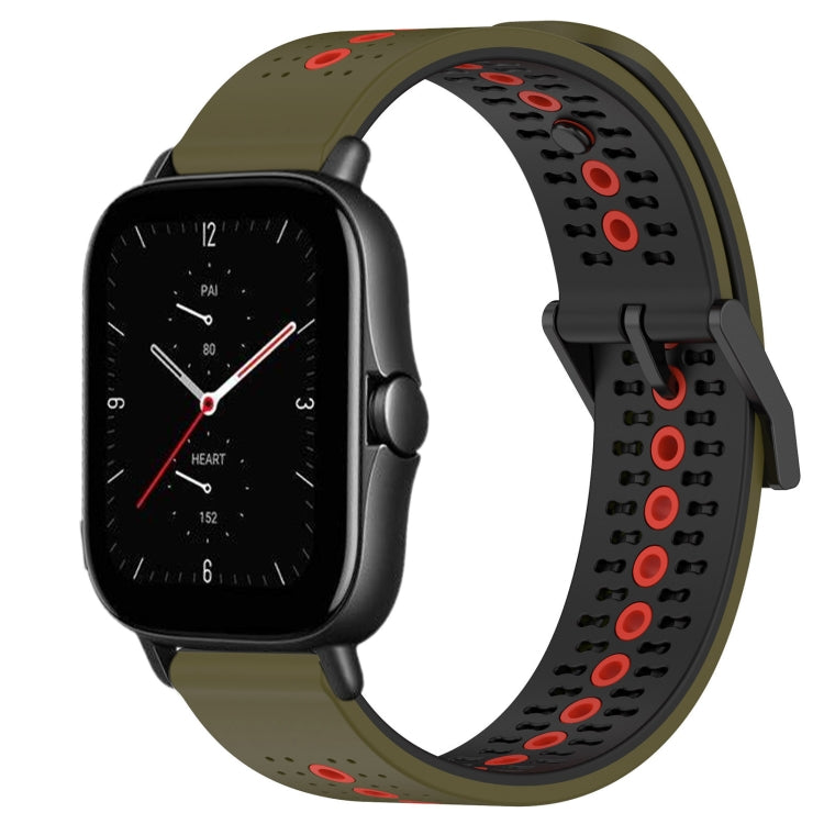 For Amazfit GTS 2E 20mm Tricolor Breathable Silicone Watch Band