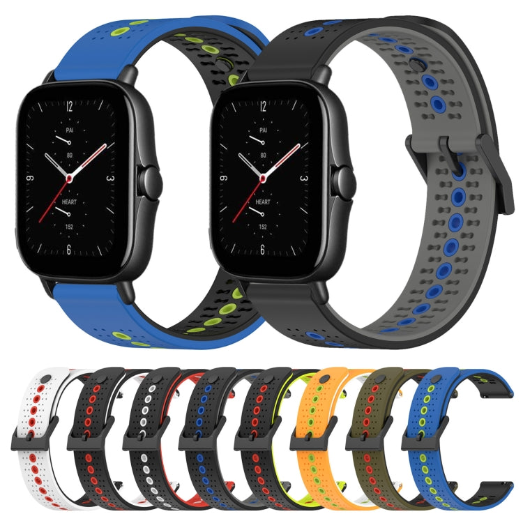 For Amazfit GTS 2E 20mm Tricolor Breathable Silicone Watch Band