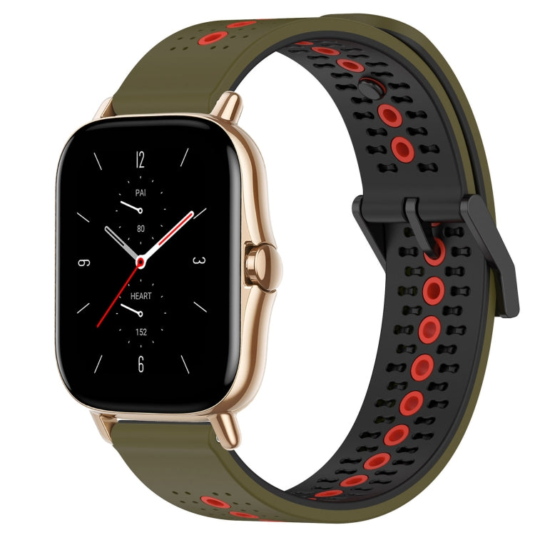 For Amazfit GTS 2 20mm Tricolor Breathable Silicone Watch Band