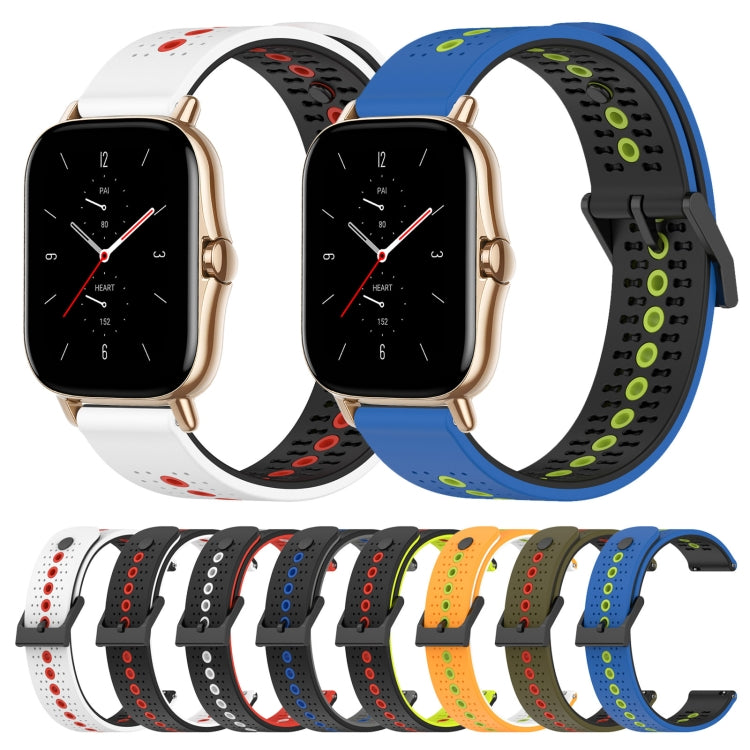 For Amazfit GTS 2 20mm Tricolor Breathable Silicone Watch Band