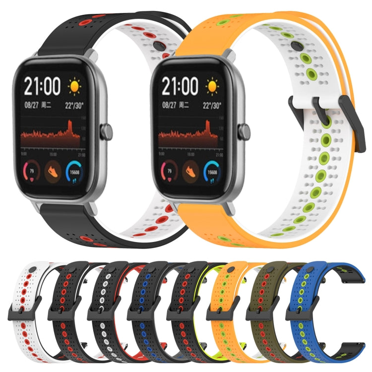 For Amazfit GTS 20mm Tricolor Breathable Silicone Watch Band