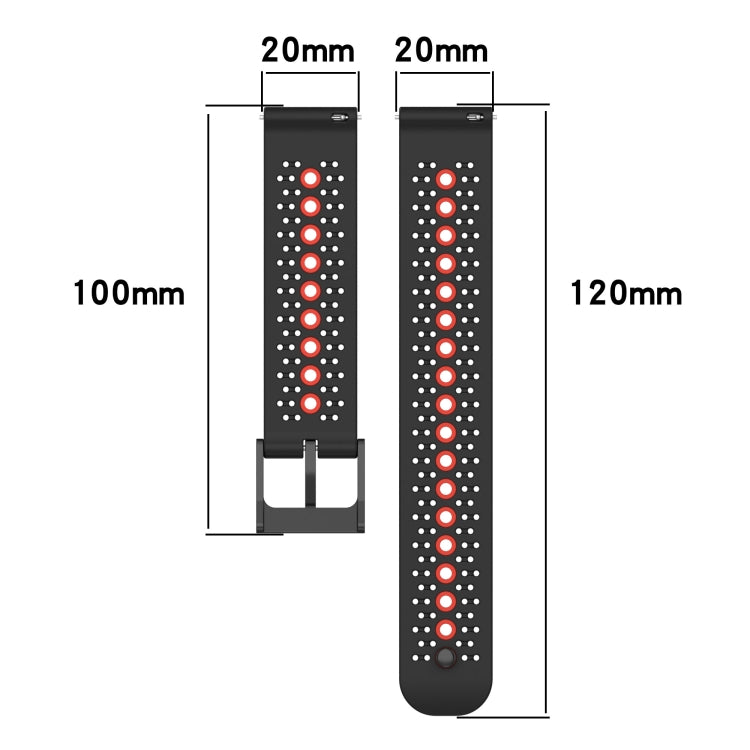 For Amazfit GTS 20mm Tricolor Breathable Silicone Watch Band