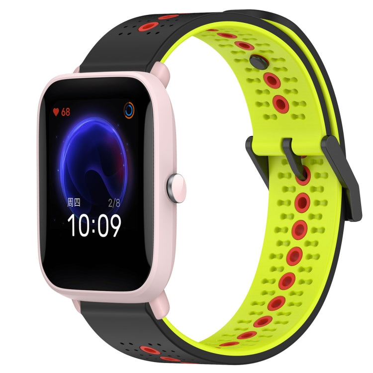 For Amazfit Pop Pro 20mm Tricolor Breathable Silicone Watch Band