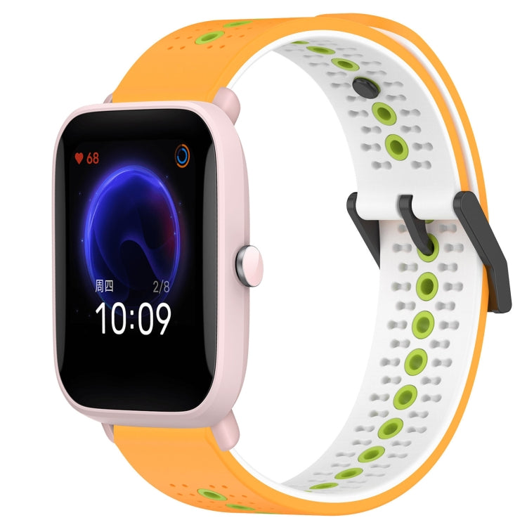 For Amazfit Pop Pro 20mm Tricolor Breathable Silicone Watch Band