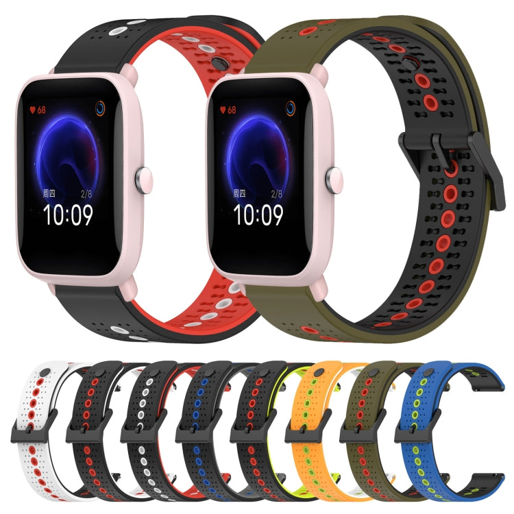 For Amazfit Pop Pro 20mm Tricolor Breathable Silicone Watch Band