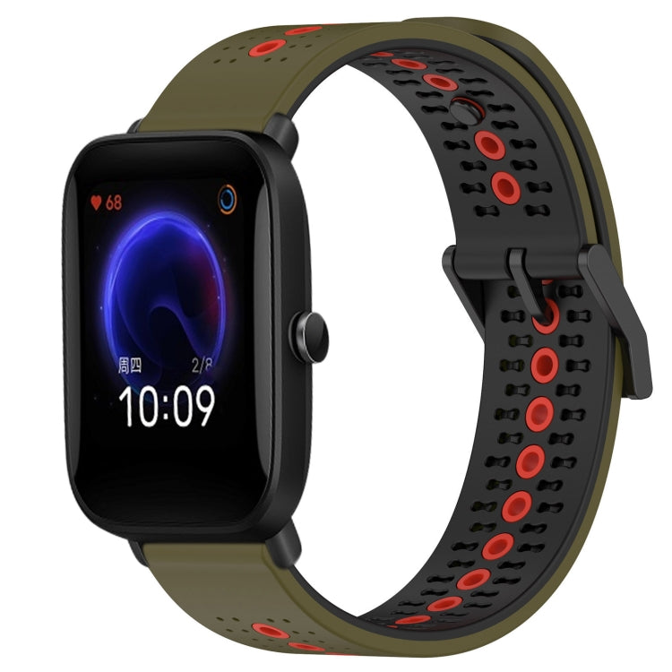 For Amazfit Pop 20mm Tricolor Breathable Silicone Watch Band
