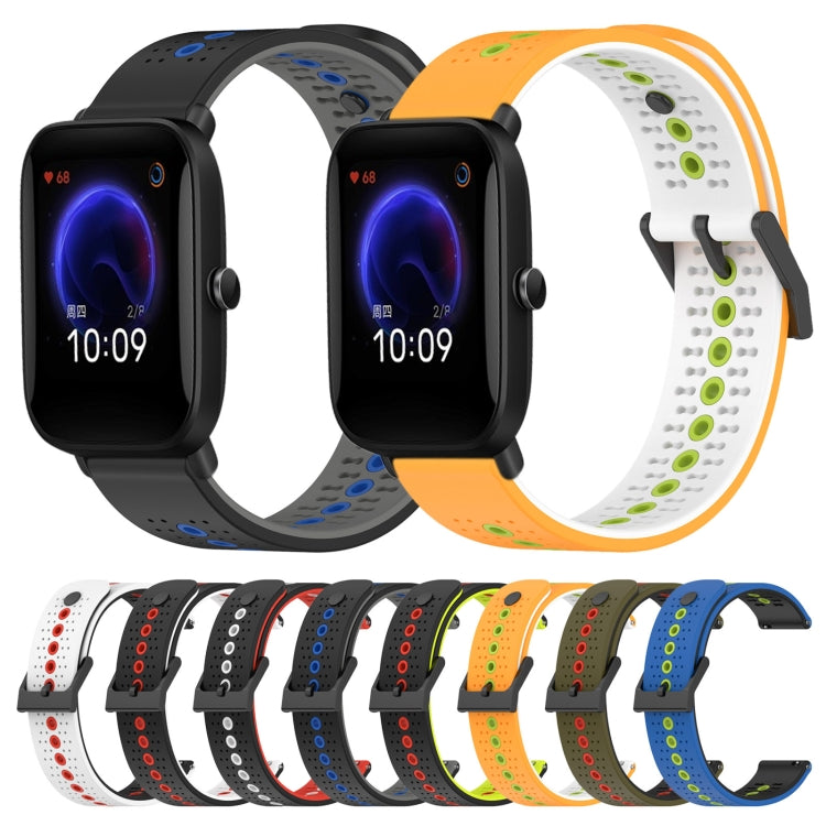 For Amazfit Pop 20mm Tricolor Breathable Silicone Watch Band