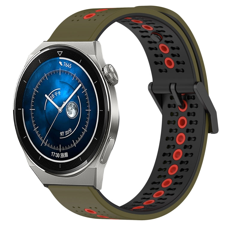 For Huawei Watch GT3 Pro 46mm 22mm Tricolor Breathable Silicone Watch Band