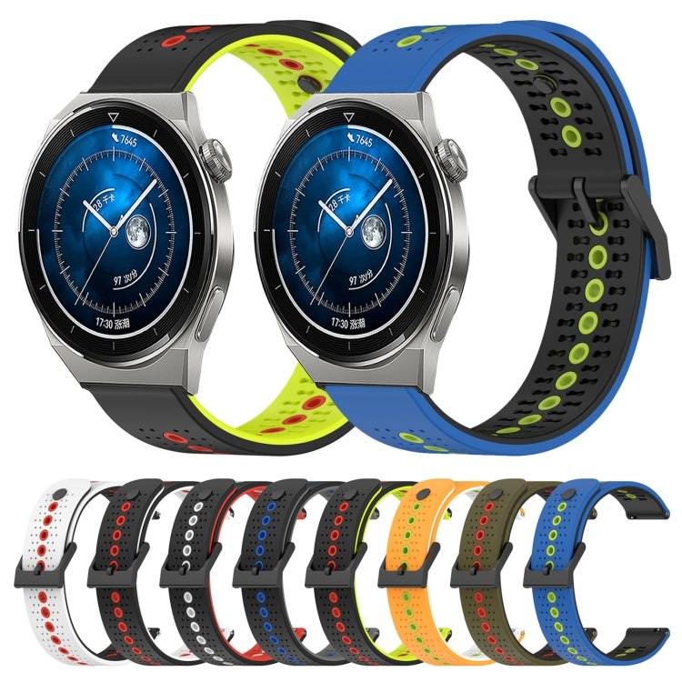 For Huawei Watch GT3 Pro 46mm 22mm Tricolor Breathable Silicone Watch Band