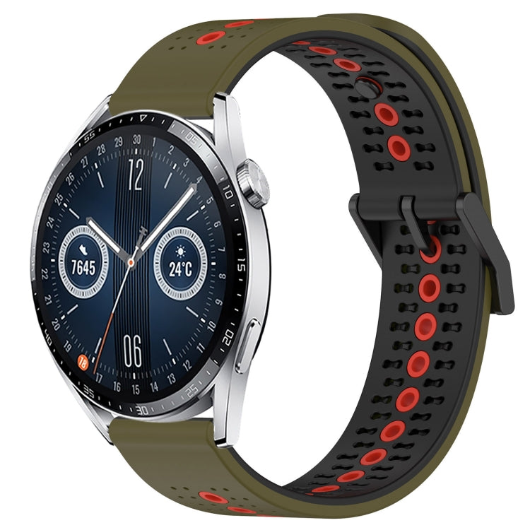 For Huawei Watch GT3 46mm 22mm Tricolor Breathable Silicone Watch Band