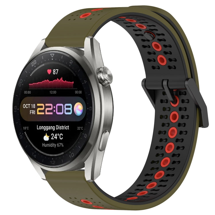 For Huawei Watch 3 Pro New 22mm Tricolor Breathable Silicone Watch Band