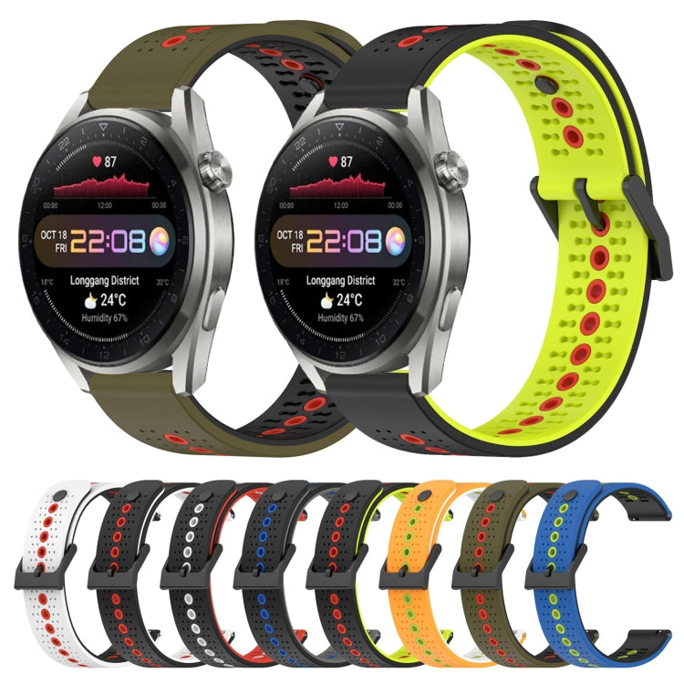 For Huawei Watch 3 Pro New 22mm Tricolor Breathable Silicone Watch Band