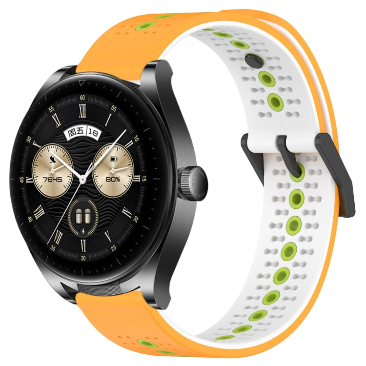 For Huawei Watch Buds 22mm Tricolor Breathable Silicone Watch Band