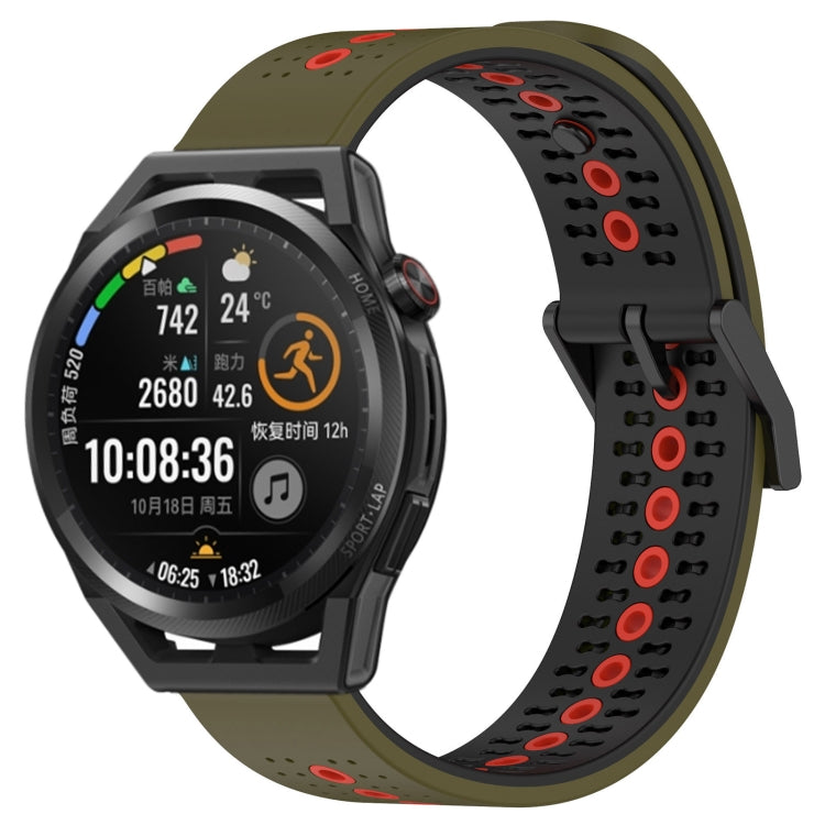 For Huawei Watch GT Runner 22mm Tricolor Breathable Silicone Watch Band