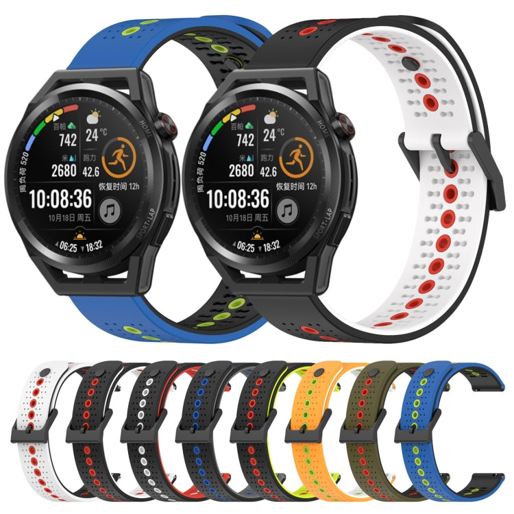 For Huawei Watch GT Runner 22mm Tricolor Breathable Silicone Watch Band