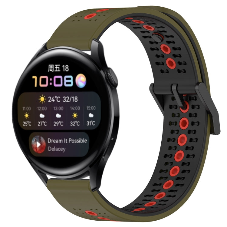 For Huawei Watch 3 22mm Tricolor Breathable Silicone Watch Band