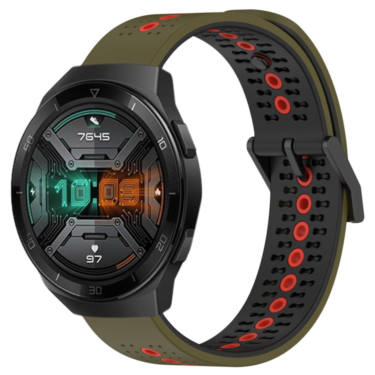 For Huawei Watch GT 2E 22mm Tricolor Breathable Silicone Watch Band
