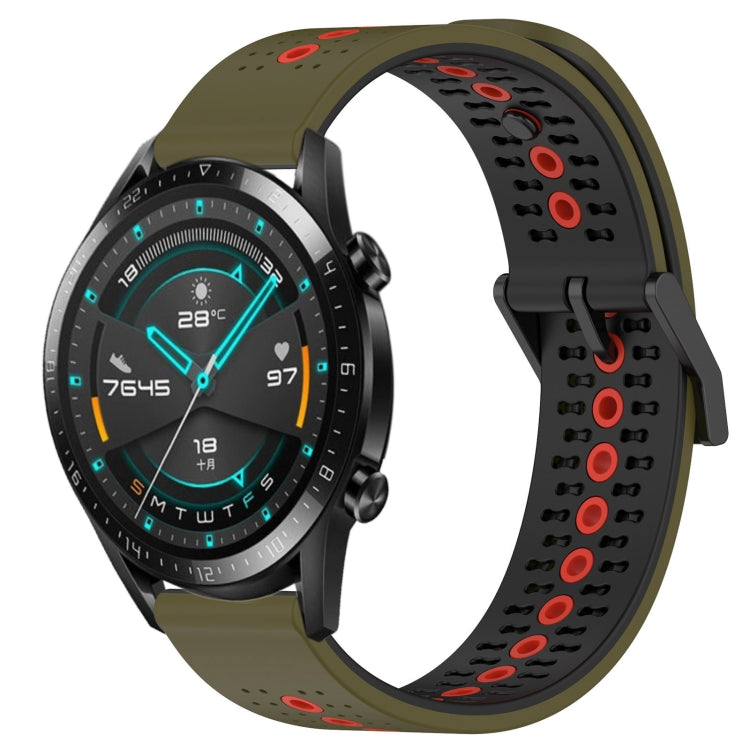 For Huawei GT2 46mm 22mm Tricolor Breathable Silicone Watch Band