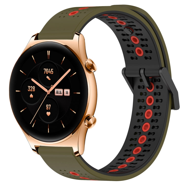 For Honor Watch GS 3 22mm Tricolor Breathable Silicone Watch Band