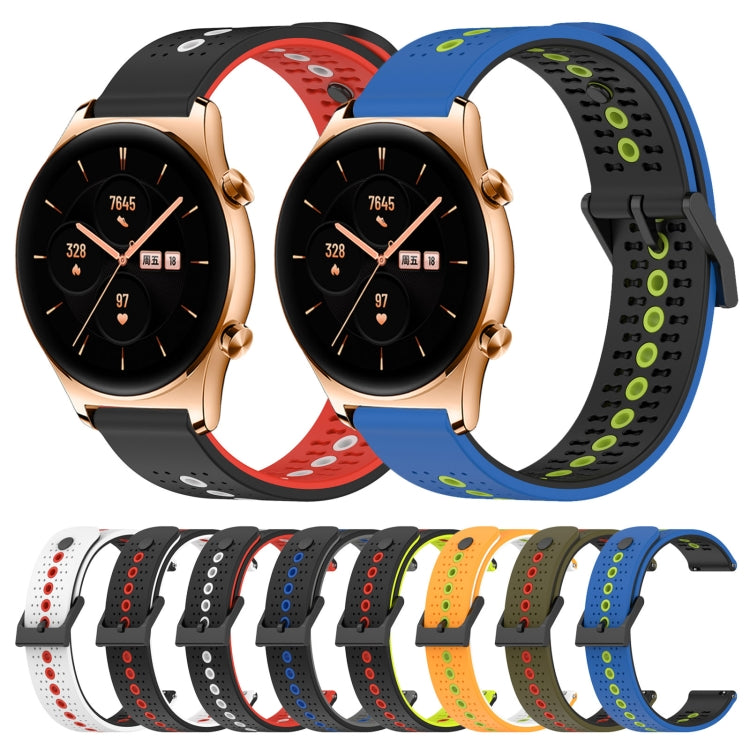 For Honor Watch GS 3 22mm Tricolor Breathable Silicone Watch Band